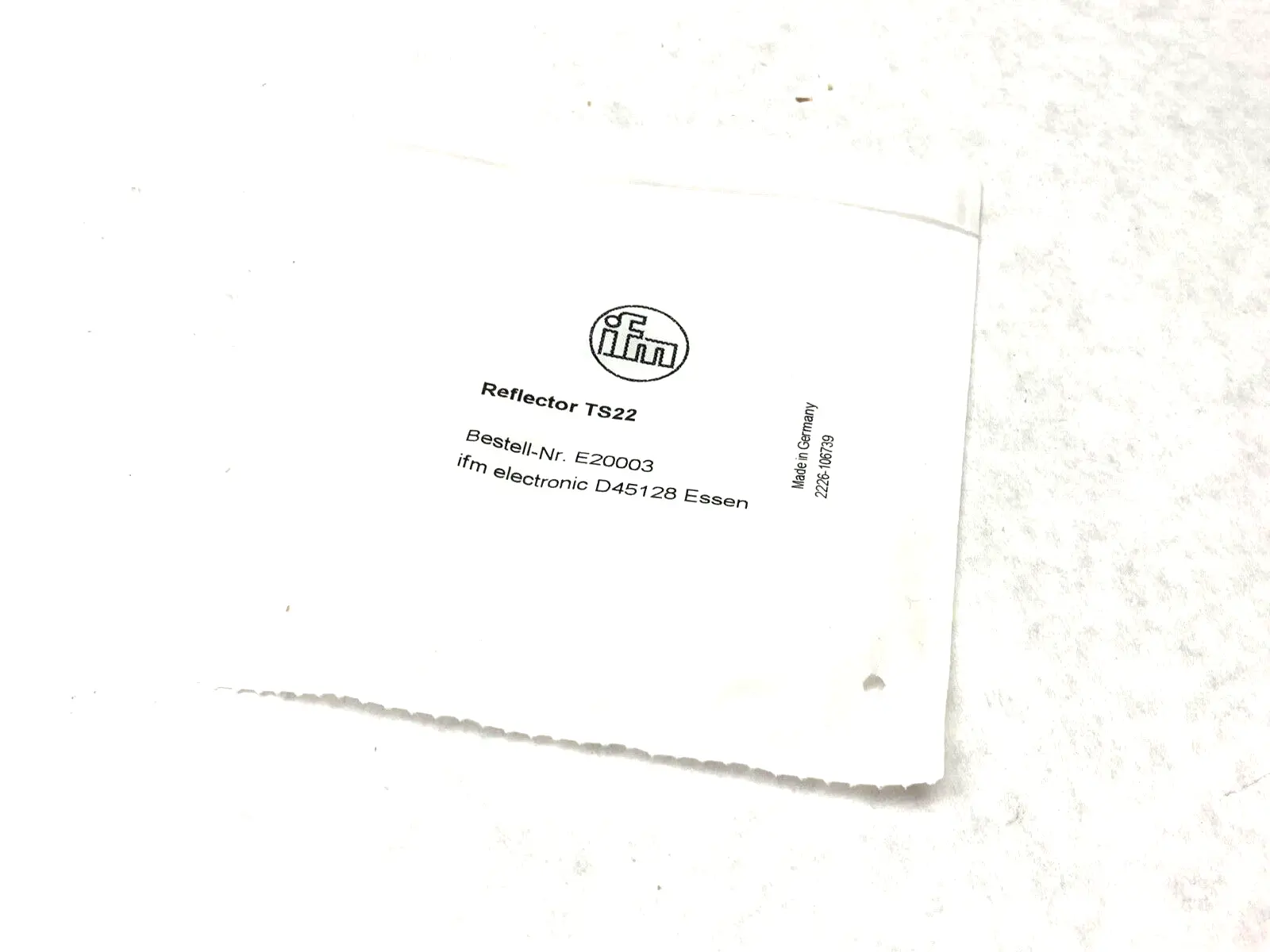 E20003 | Ifm  Round Reflector for Retro-Reflective Sensors TS-22 - New