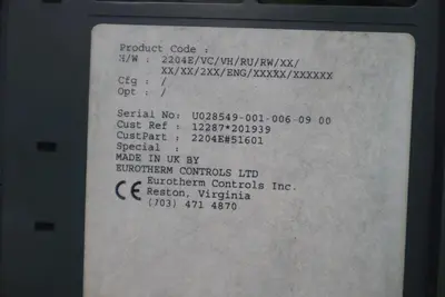 EUROTHERM 2204E TEMPERATURE CONTROLLER 2204E/VC/VH/RU/RW/XX/XX... STOCK K-396-D
