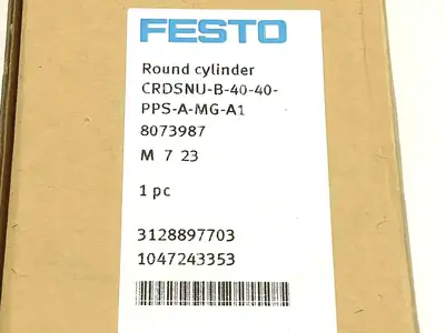 CRDSNU-B-40-40-PPS-A-MG-A1, 8073987 | Festo CRDSNU-B-40-40-PPS-A-MG-A1 Stainless Round Pneumatic Cylinder 8073987 - New – Open Box