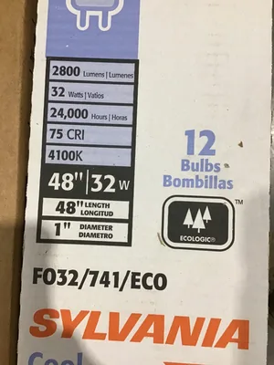 Sylvania F032/741/ECO 48″ Cool White Beam Lightbulbs (Lot of 4)