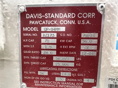 USED DAVIS STANDARD GEMINI