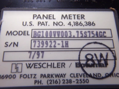 USED BOWMAR WESCHLER DIGITAL BARGRAPH ENCLOSURE PANEL METER 8-BARGRAPHS