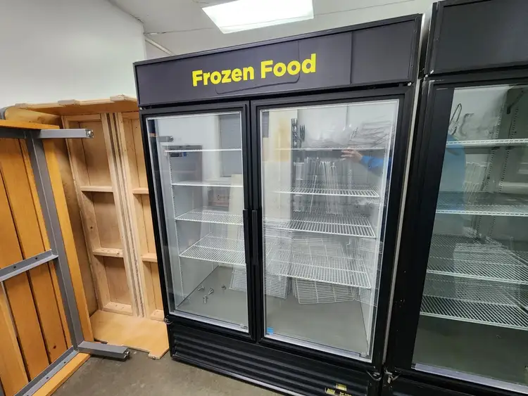 Used True 2012 True GDM-49F Glass 2-Door Reach-In Merchandising Freezer - 7533095 Display Freezers Illinois US | Falcon Restaurant Supply #1375657