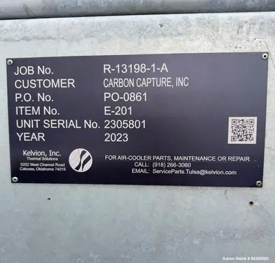 Kelvion Air Cooled Heat Exchanger SA-249 TP304 Stainless Steel 300 Sq Ft