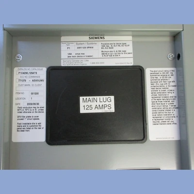 Siemens 125 Amp Breaker Panel
