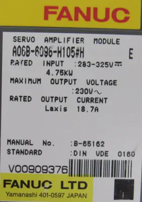REFURBISHED FANUC A06B-6096-H105#H SERVO AMPLIFIER SER.E A06B6096H105H