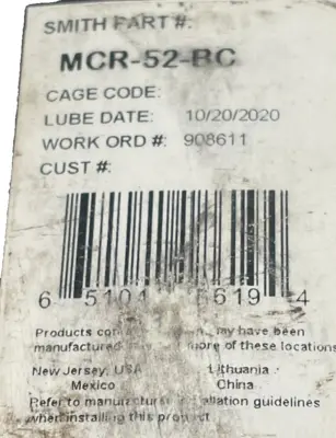 NEW SMITH BEARING MCR-52-BC CAM FOLLOWER MCR52BC