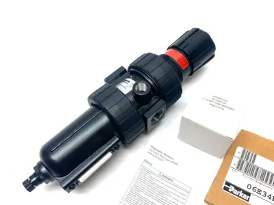 USED PARKER MODULAR FILTER/REGULATOR 1/2" NPT 5 MICRON