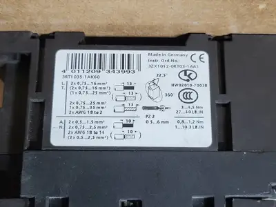Used SIEMENS 3RT1035-1AK60 Switchgears British Columbia CA | Lenmark #1438439
