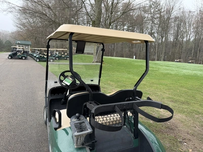 (1) 2015 E-Z-Go golf cart with a Kawasaki gas engine, does not include Club canopy, includes ball wa...