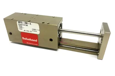 USED DESTACO ROBOHAND MINIATURE DUAL-V ROLLER BEARING SLIDE