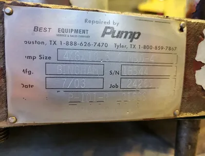 USED SULZER BINGHAM 4X6X10.5C MSD