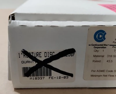NEW Continental Disc Corp. 8047226A
