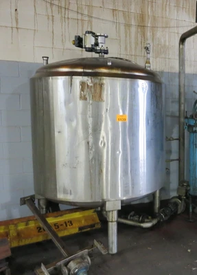 600 Gal food grade stainless storage tank, 60"dia x 4'H