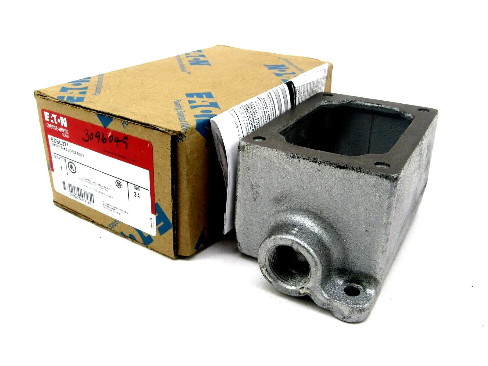 NEW EATON CROUSE-HINDS EDSC271 SINGLE GANG DEVICE BODY