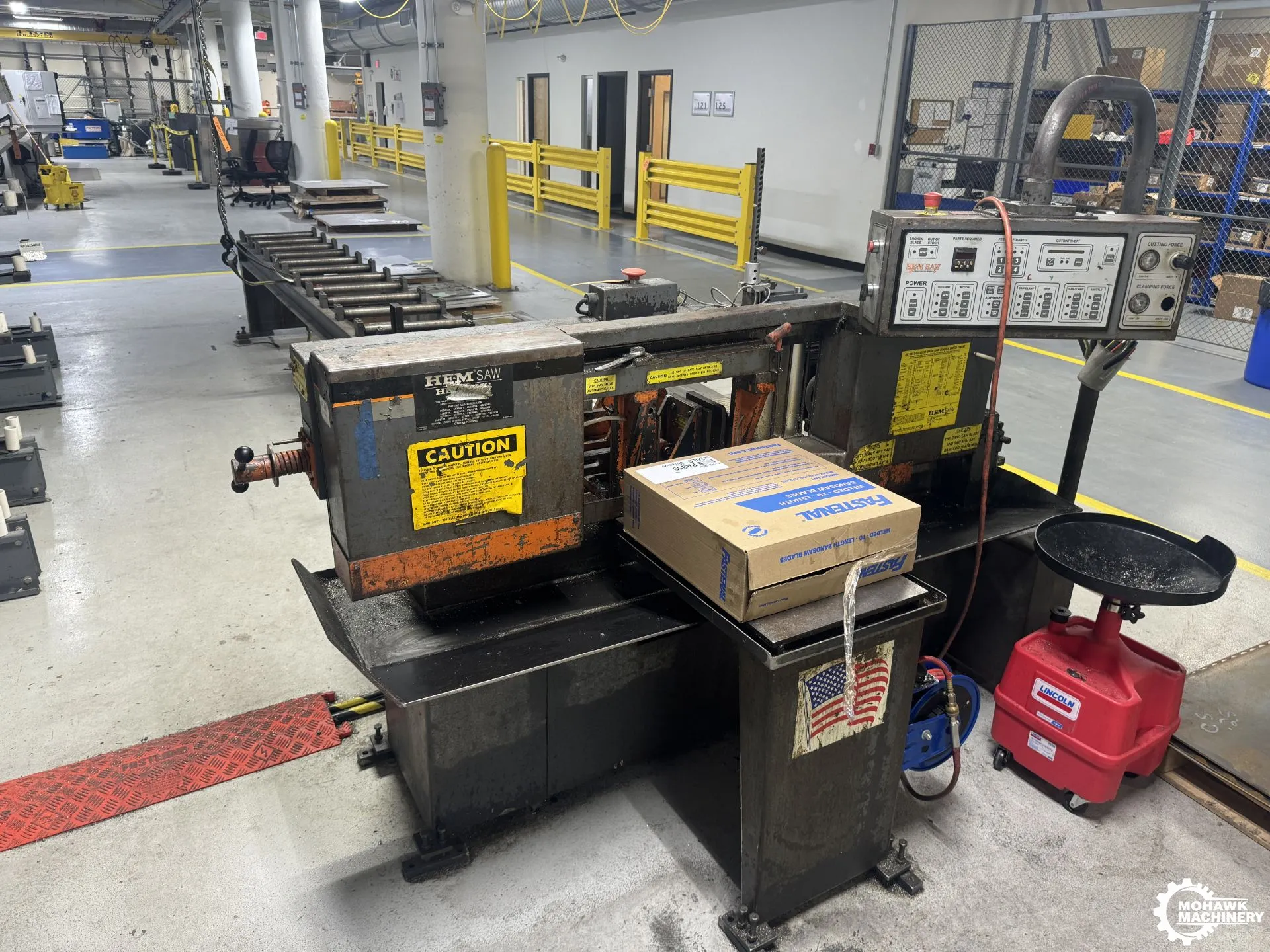 12.75" x 12.75" HEM "H90A-4" AUTOMATIC PIVOT-STYLE HIGH-SPEED HEAVY-DUTY HORIZONTAL BANDSAW w/CUT-WATCHER