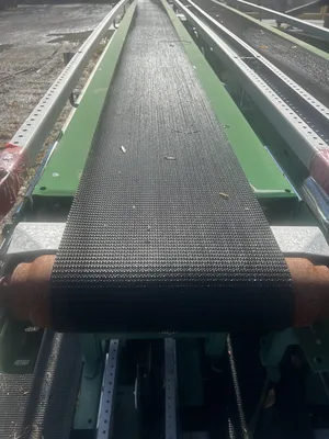 12″ Siemens Dematic Slight Incline Powered Belt Conveyor Approx. 25′ Long