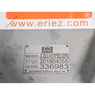 USED ERIEZ 8" SELF-CLEANING HUMP