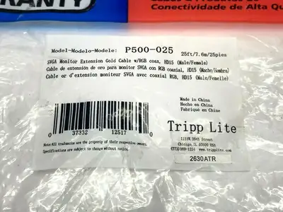 New | in-Stock Tripp Lite Monitor Extension Gold HD15 Cable 25' 7.6m Cable & Wire Michigan US | Maverick Industrial Sales #1397163
