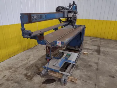 72" JETLINE SEAM WELDER WITH 3-WAY COPPER GROOVE BOTTOM CLAMP & MILLER COMPONENTS: STOCK #23642