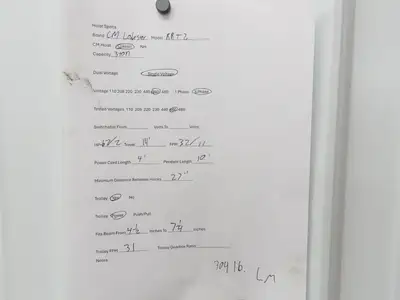 CM Lodestar RRT2 3 Ton Electric Chain Hoist 2 Speed 14' Lift Power Trolley 460V
