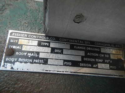 Fisher 16" 150 ANSI, Carbon Steel Butterfly Valve