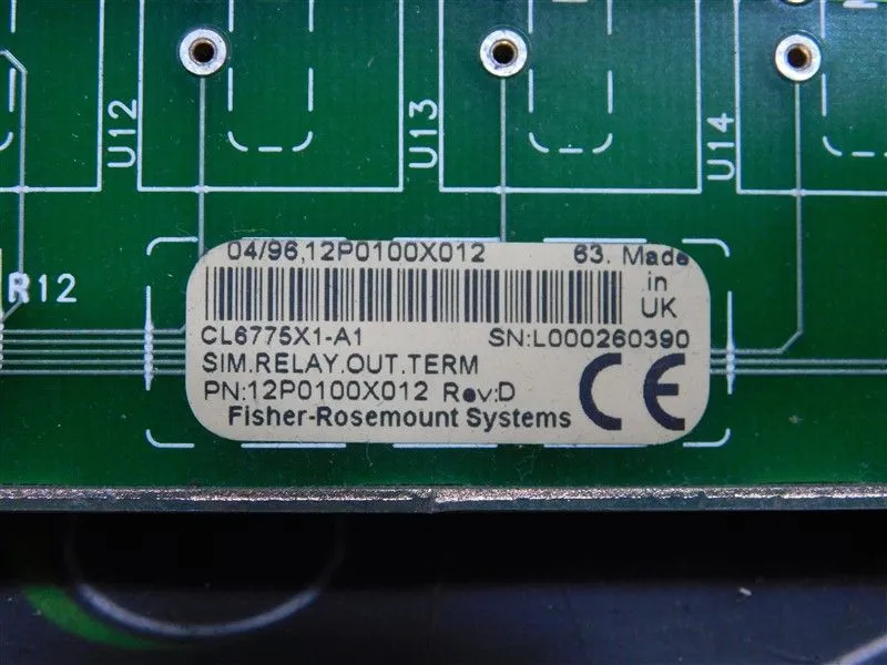 USED Fisher Rosemount CL6775X1-A1 Relay Output Term Panel 12P0100X012 Rev. D Used