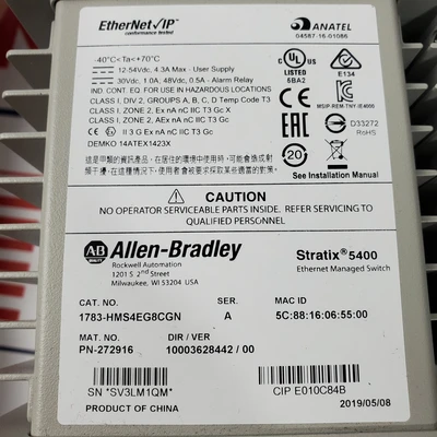 Used Allen-Bradley 1783-HMS4EG8CGN PLC Ethernet Equipment California US | American Industrial Supply Co. #1513413