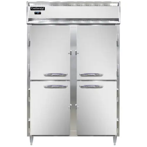 Continental D2FNHD 52" Designer Line Two Section Reach In Freezer, (4) Left/right Hinge Solid Doors, 115v