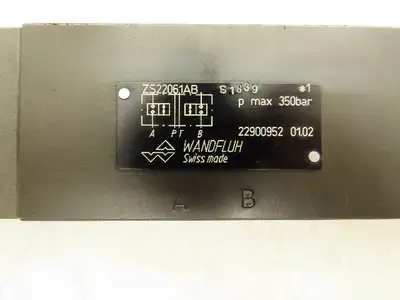 Wandfluh ZS22061AB Hydraulic Directional 2/2 Solenoid Poppet Valve 24Vdc 5000psi