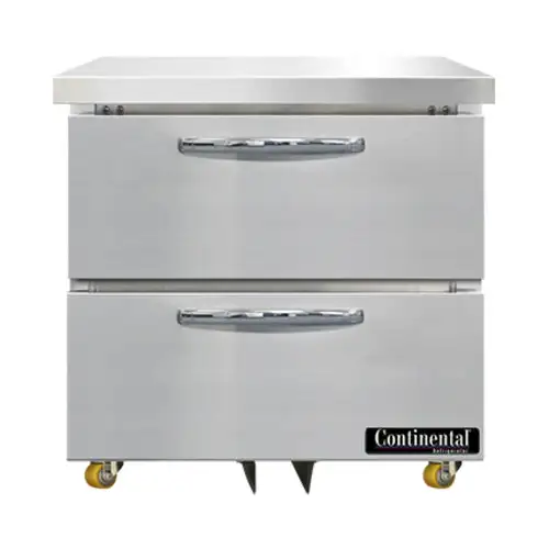 Continental SWF32N-U-D 32" W Undercounter Freezer W/ (1) Section & (2) Drawers, 115v