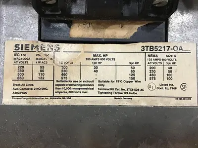 USED SIEMENS 3TB5217-OA