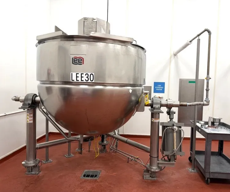 Used LEE INDUSTRIES 500CHD9MT 500 Gallon Tilting Mix Kettle Stainless Steel Tanks New Jersey US | EcReCon Inc #1509522