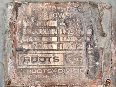 Roots Dresser Rotary Lobe Blower Model 220 JV