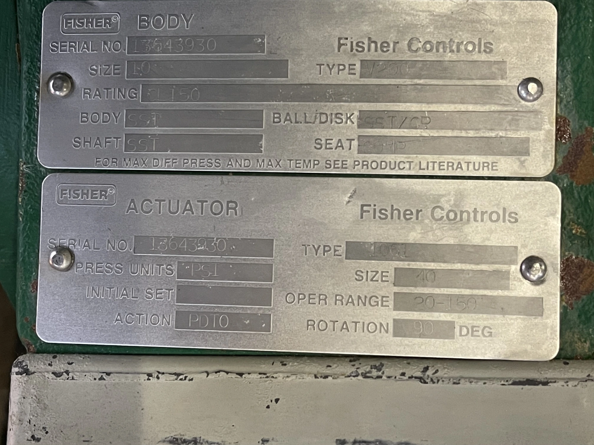 Fisher V-Ball Control Valve size 10" Type V200
