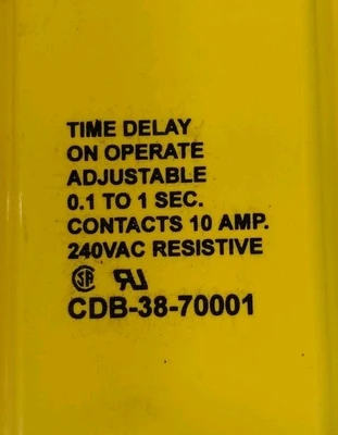 POTTER & BRUMFIELD CDB 38-70001 Time Delay 0.1 - 1 Sec Loc4E41