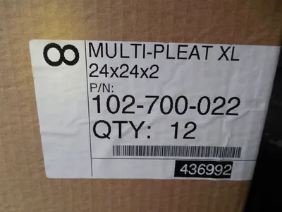 Qty 12 Koch 102-700-022 Multi-Pleat Air Filters 24x24x2 New NIB