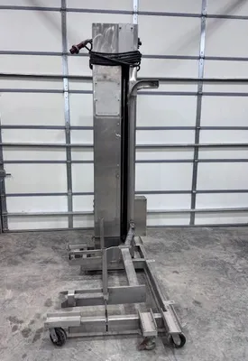 USED STAINLESS STEEL Cart Lift Bin Dumpers