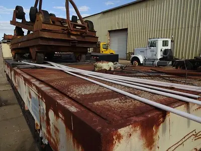 30 Ton 5th Wheel Industrial Yard Hard Tire Transport Trailer/Cart 31' Deck