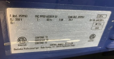 72-0274 Electrolux HSPPA1 Sandwich Panini Press
