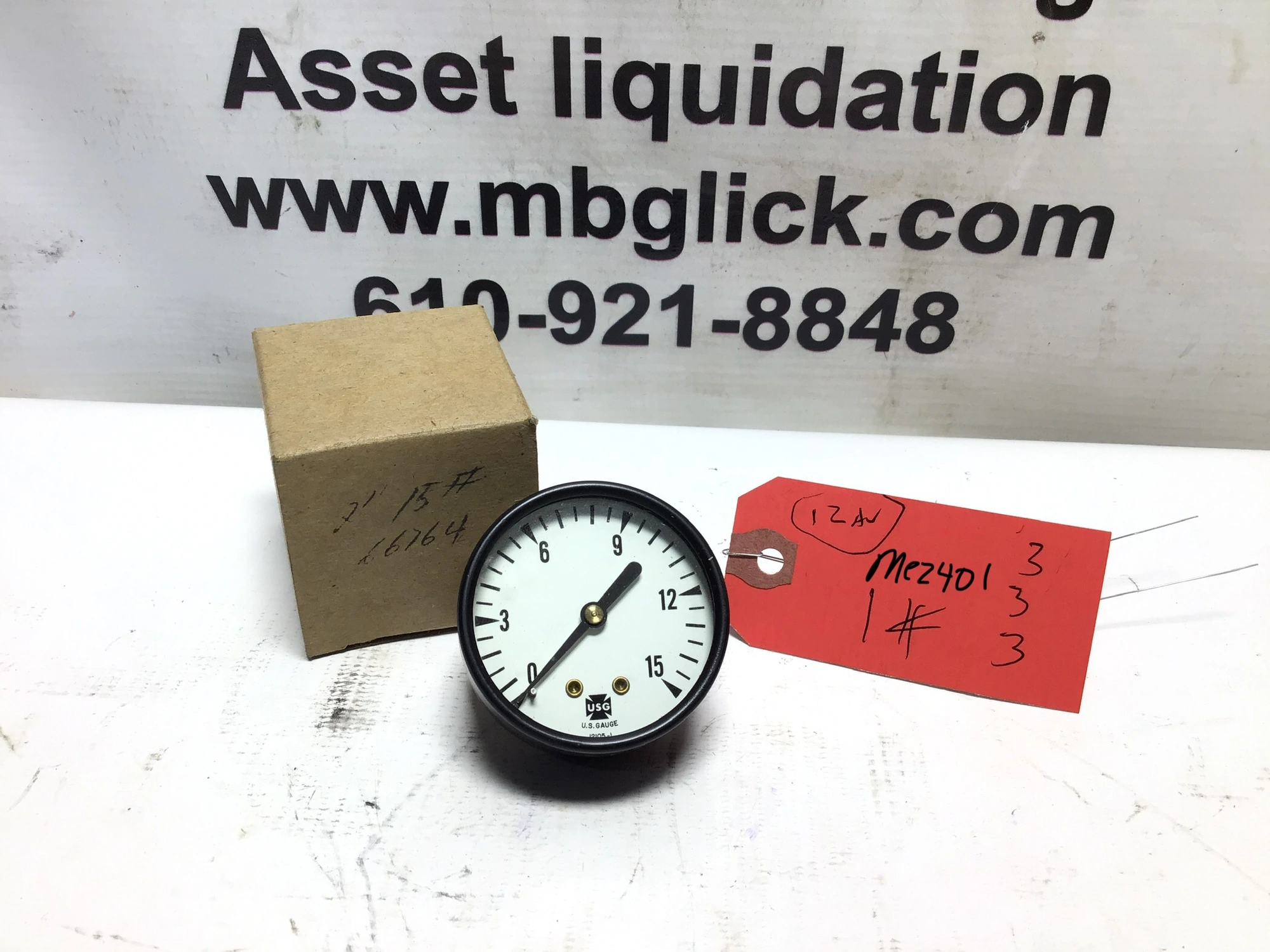 NEW!! USG U.S. PRESSURE GAUGE 12105-1