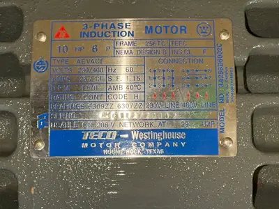 Used TECOWESTINGHOUSE 3A256D6002C Motors (misc) Ohio US | HGR 24 #1503802