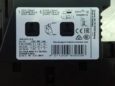 Used SIEMENS 3RT20252BB40 PLC Contactors Ohio US | HGR 24 #907477