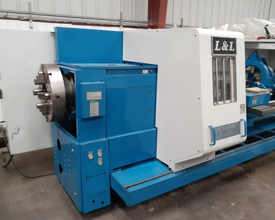 L & L 
			CNC FLAT BED BIG BORE LATHE