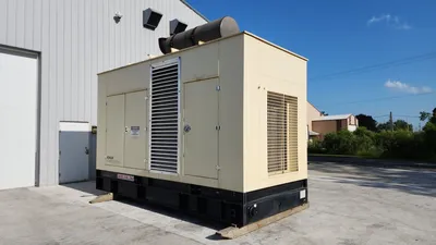 2007 500KW Kohler 500REOZVB Enclosed Generator w Base Tank 480V Volvo 350 Hours Serviced & Tested