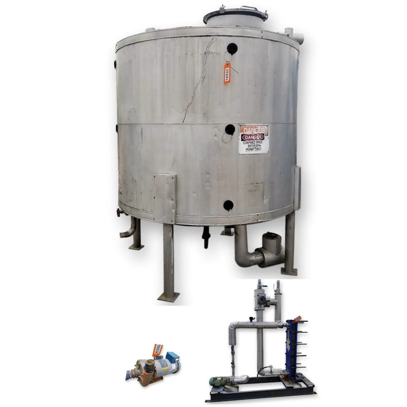 Used 1,000 Gallon Cone Bottom Stainless Steel Tank