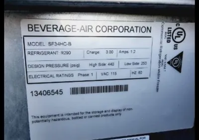 Beverage Air SF34HC-B Horizontal Bottle Cooler SF34HC Shallow Well