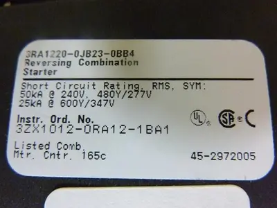 USED SIEMENS 3RA1220-0JB23-0BB4