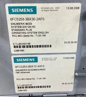 USED Siemens 6FC5258-3BX30-2AF0
