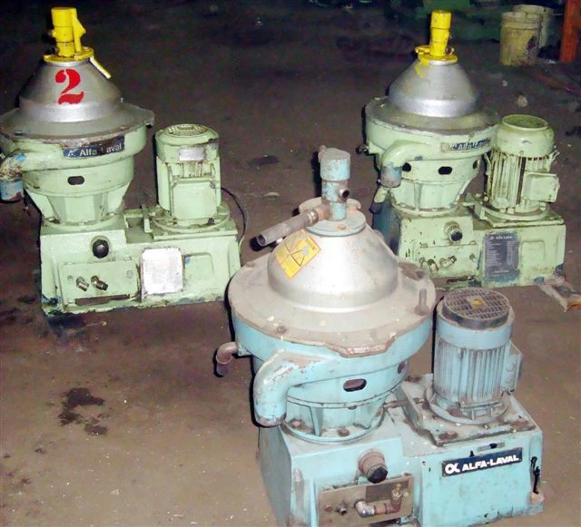 (2) Alfa-Laval MMPX 304 SGP-11-60 oil purifiers, 316SS.